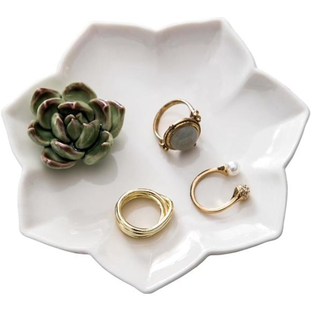 Ring Holder Succulents Jewelry Dish Trinket Tray Necklace and Earring Holder
